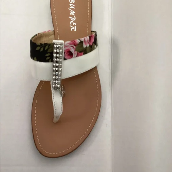 White and Floral Women's Sandals - Picture 2 of 3